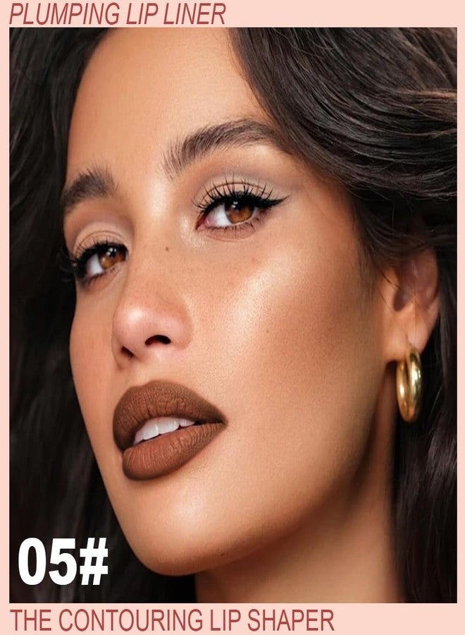 سويكي قلم تحديد الشفاه SUAKE Plump Matt Lipstick Lipliner Pencil Pack، قلم مقاوم للماء مع أداة دمج سيليكون لتحديد وتشكيل الشفاه، تركيبة كريمية ناعمة تدوم طويلاً لترطيب الشفاه (05# Twist) - Image 2